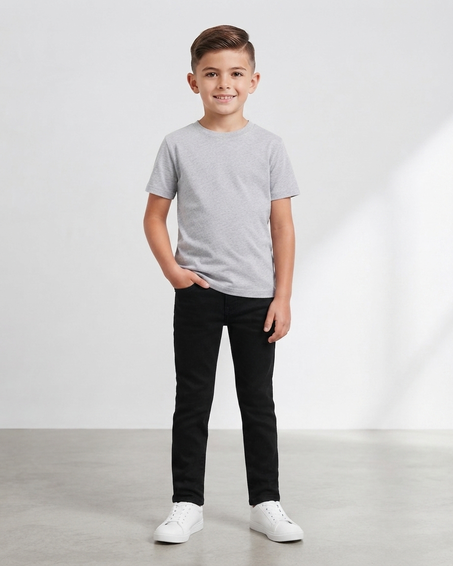 100% Cotton Plain T-Shirt for Kids – Ash Grey